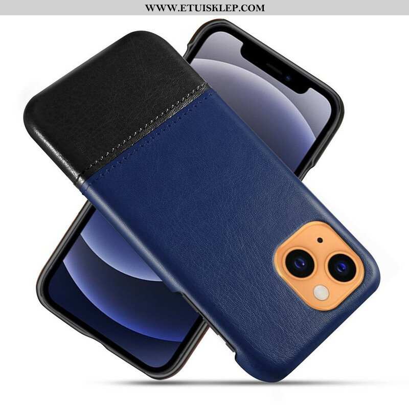 Etui do iPhone 13 Mini Dwukolorowy Efekt Skóry Ksq